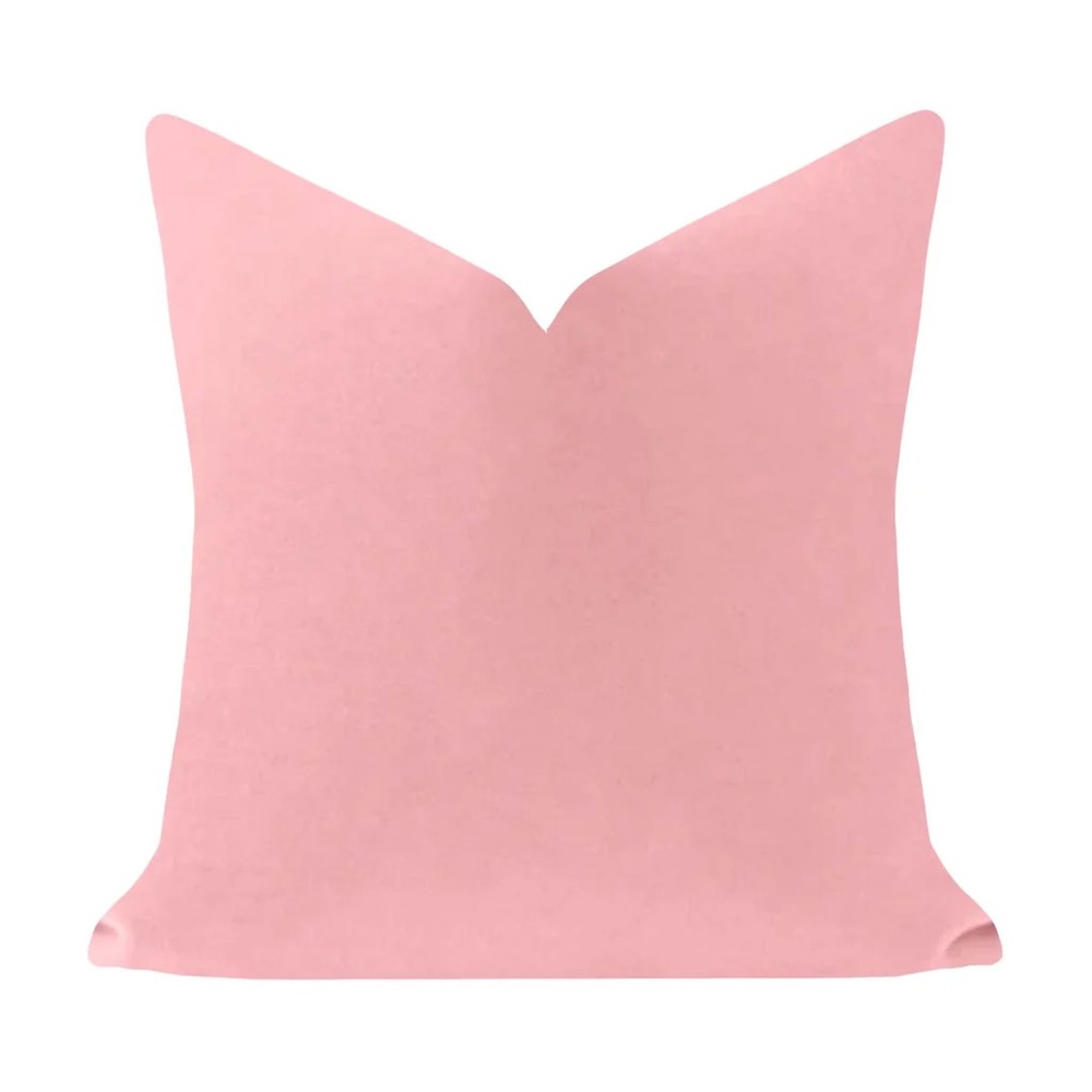 Laura Park - Blush Pink Solid Velvet  Pillow (22 x 22)